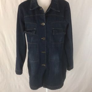 Huidan Distressed Blue Jean Jacket Size XL